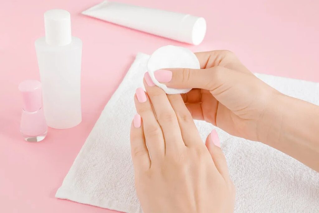 Use Cotton Balls for press on nails
