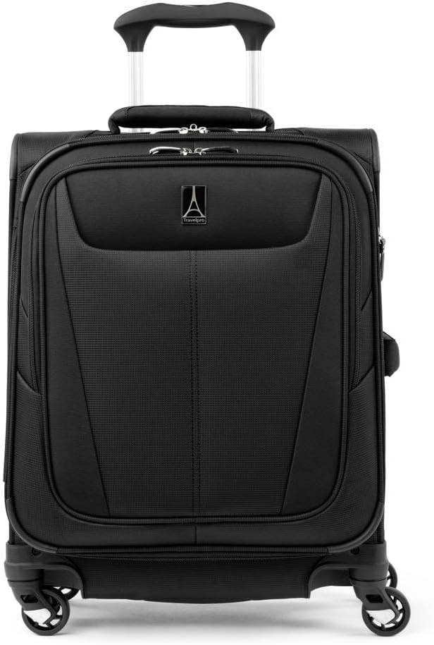 Travelpro Maxlite 5 Softside Expandable Carry on Luggage with 4 Spinner Wheels, Lightweight Suitcase, Men and Women, International, Black, Carry on 19-Inch 