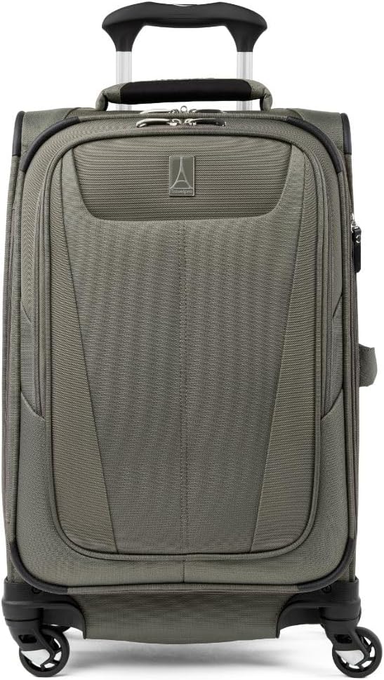 Travelpro Maxlite 5 Softside Expandable Carry on Luggage with 4 Spinner Wheels, Lightweight Suitcase, Men and Women, Slate Green, Carry On 21-Inch 